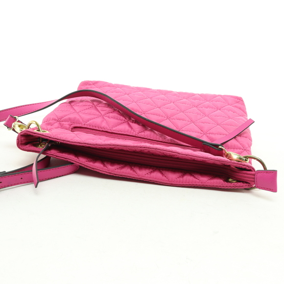 Nicole Miller Quilted Shoulder Purse Crossbody Bag Women 11x11x2 Pink/Gold - Picture 11 of 14